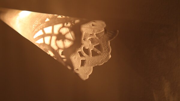 Doily fairy lights