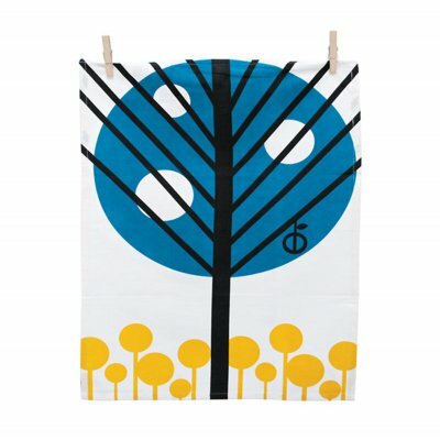 Apple tree organic teal towel