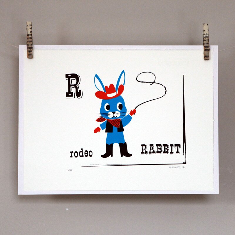 Rabbit screen print