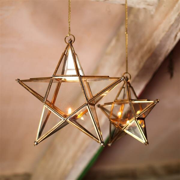Star hanging candle lantern