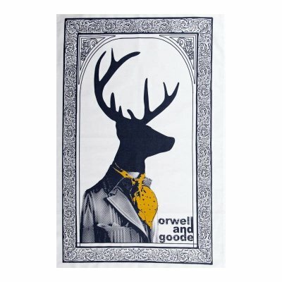 Dandy Deer tea towel - hand printed