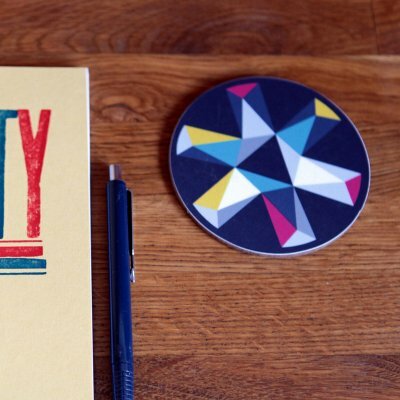 Preview image for Drinks coasters - Geometric print - Black