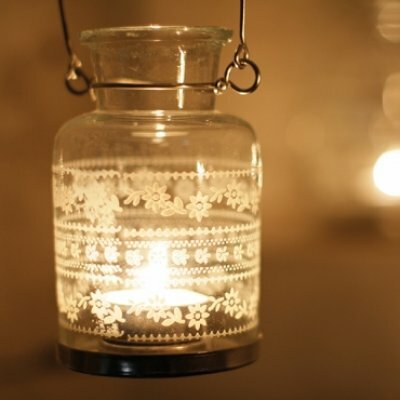Preview image for Moonlight Painted Glass Candle Holder
