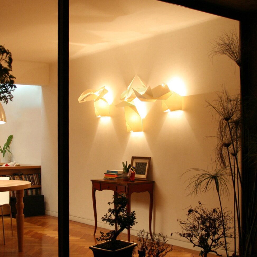 origami hunter contemporary designer wall lights