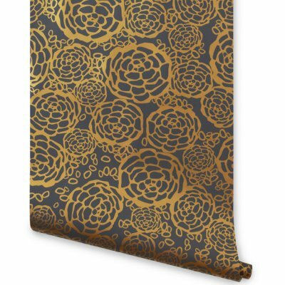 Preview image for Petal Pusher wallpaper by Joy Cho - Grey/Gold