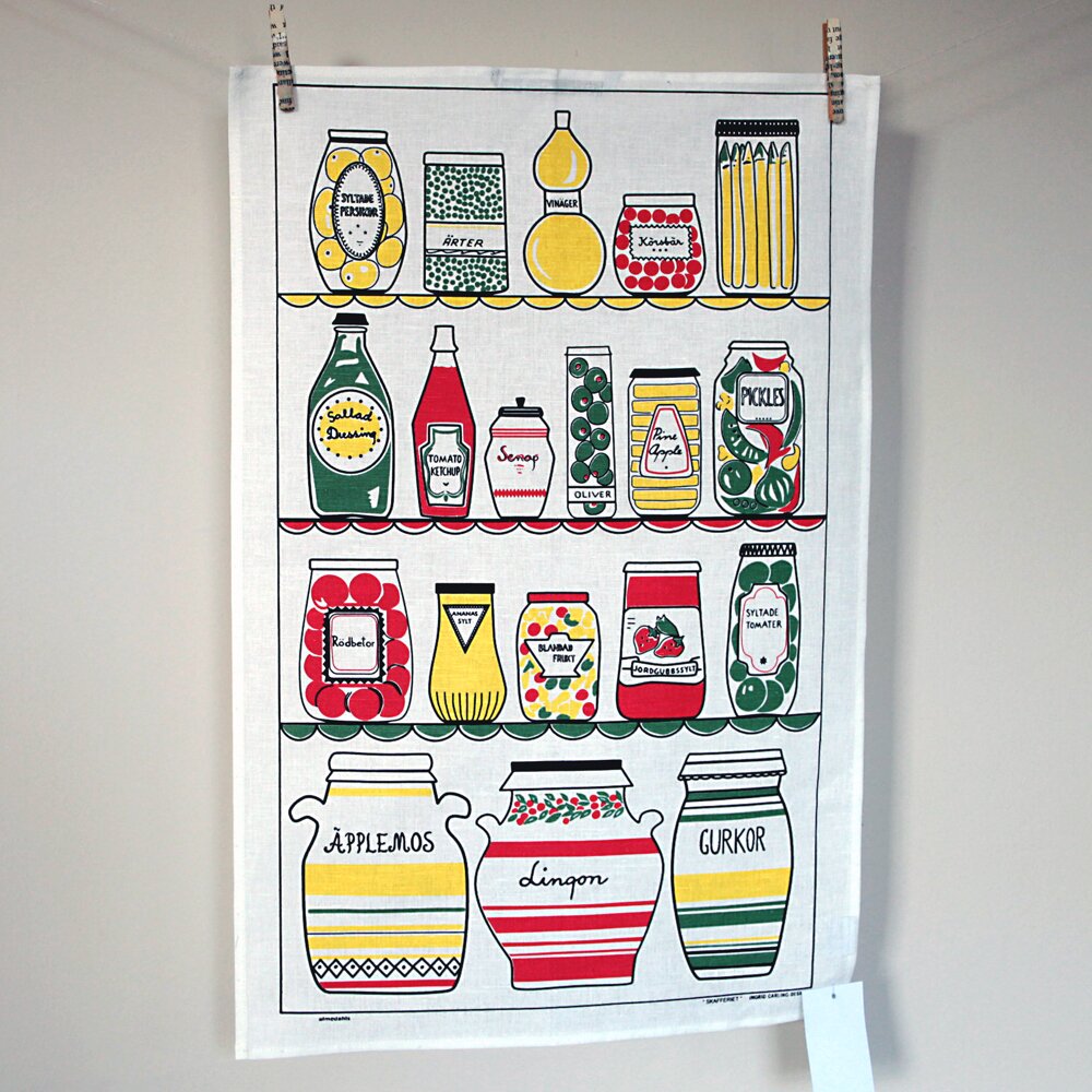 Vintage print tea towel