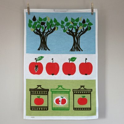 Preview image for Tea Towel - Swedish vintage print Apple Harvest