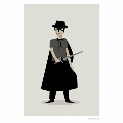 Preview image for Zorro Art Print - A4